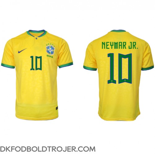 Billige Brasilien Neymar Jr #10 Hjemmebane Fodboldtrøjer VM 2022 Kortærmet